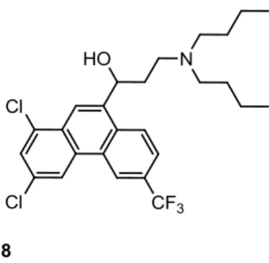 Figura 3- Fármaco antimalárico derivado do fenantreno: Halofantrina (8) 