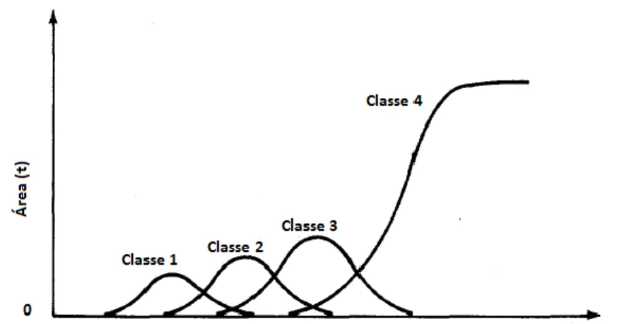 Fig. 26 – Desenvolvimento das classes de fissuração ao longo do tempo [31]. 