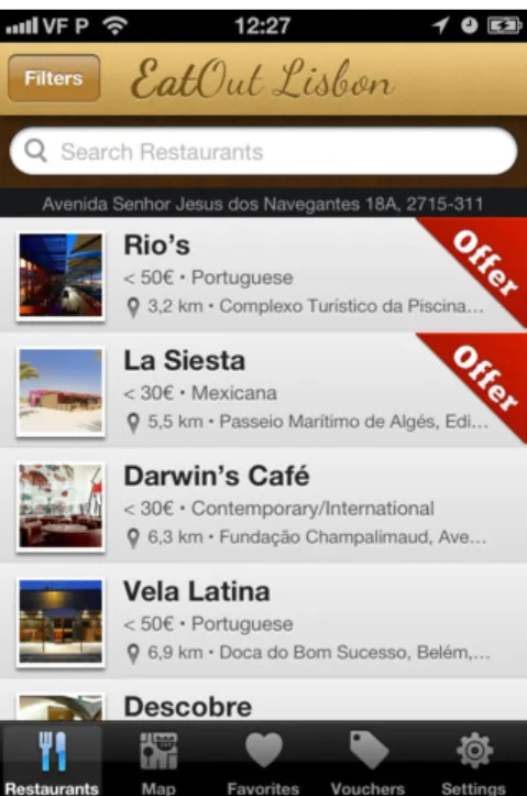 Figura 2.2: EatOut para iOS