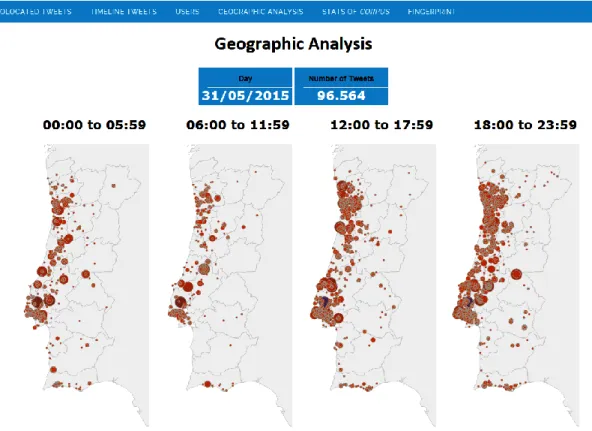 Figure 4: Visualization of collected geolocated tweets in May, 31 st , 2015