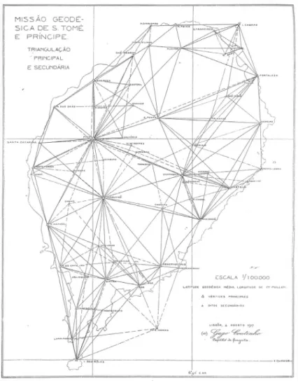 Fig. 2 - Rede Geodésica da Ilha de S. Tomé