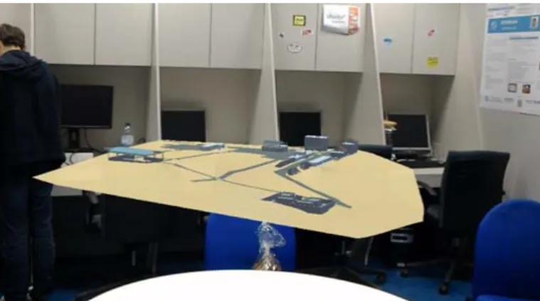 Fig. 7. Building complex tridimensional model presented above a table in the  ISTAR-IUL laboratory 