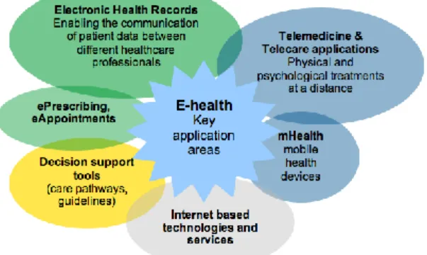 Fig. 2 - Main areas of e-Health application [17] 