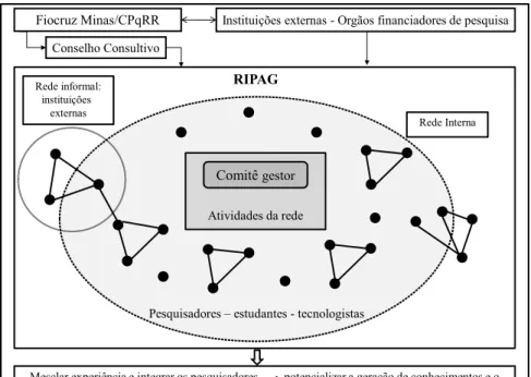 Figura 2. Modelo teórico do Programa Estruturante RIPAg, Fiocruz Minas, 2015.