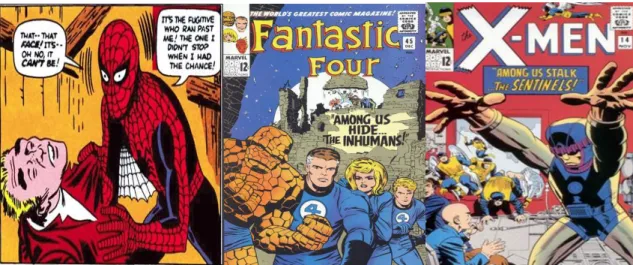 Figura 14: Os super-heróis Marvel foram os responsáveis pela mudança no conceito na década de 1960