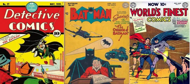 Figura 26. As revistas em que Batman era publicado na Era de Ouro. 