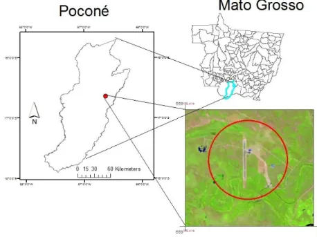 Figura 1 – Área de estudo. Parque Baia de Pedras, na RPPN do Sesc Pantanal, município de Poconé, Mato Grosso,  Brasil