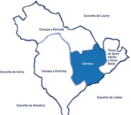 Figura 2 - Mapa do concelho de Odivelas (fonte: http://www.cm-odivelas.pt). 