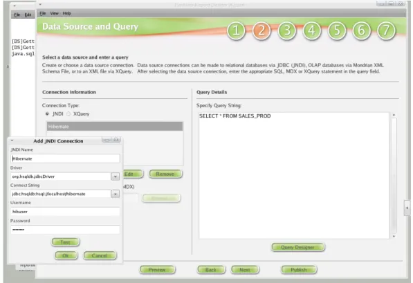 Figura 3.3: Pentaho Report Wizard