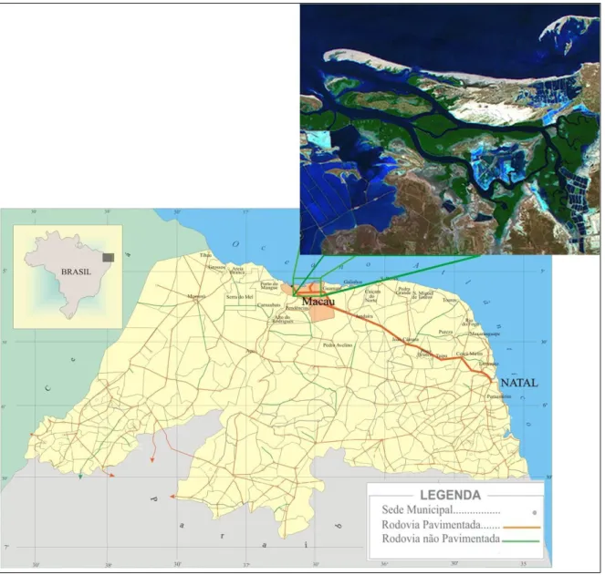 Figura 1: Localização da área de estudo. Fonte: IDEMA e Imagem Landsat 5 2007. 