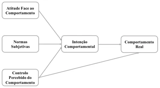Figura 5 - Modelo da Teoria do Comportamento Planeado (TPB). Ajzen (1991; 2002). 