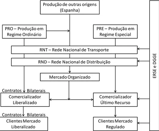 Figura 2 - Esquema simplificado da organização do SEN (Castro, 2011). 