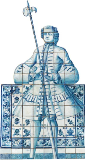 Fig 12 – Figura de Convite, Faiança a azul  sobre branco, Lisboa, século xviii, MNAz,  inv