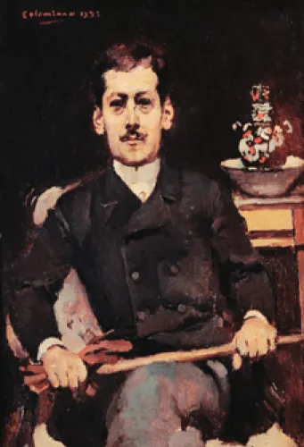 Fig. 1 – Retrato de José Queirós, Pintura  de Columbano Bordalo Pinheiro, 1885,  Museu do Chiado – Museu Nacional de  Arte Contemporânea, Lisboa, inv, n.º 1461
