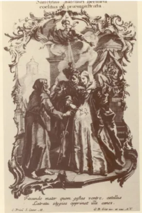Fig. 23 - Gottfried Bernhard Göz, Historia Vitae S. Bernardi, Visão da Mãe Aleth 