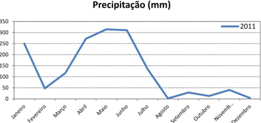 Figura 7 - Gráfico mostrando a precipitação de chuva em 2012  FONTE: [17]. 