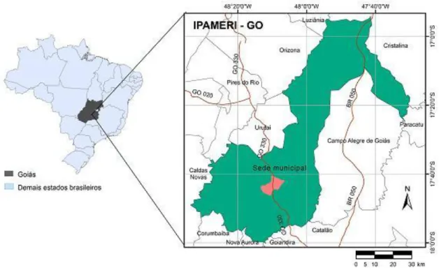 Figura 1. Mapa de localização do município de Ipameri-GO. Fonte: Firmino et al. (2010).
