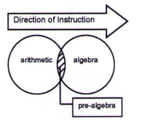 Figura 1 – Relação entre a Aritmética e a Álgebra como temas essencialmente distintos  (Schliemann, et al., 2007, p