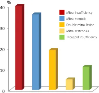 Fig. 1 - Percentage distribution of valvular disease in patients with  chronic atrial fibrillation.