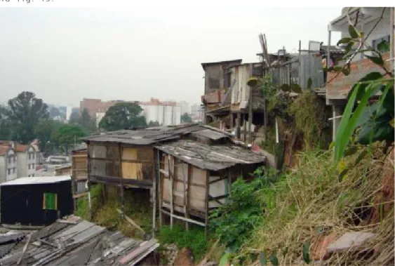 fig. 11 Fotografia atual das habitaçõess na encosta da favela Nova Jaguaré