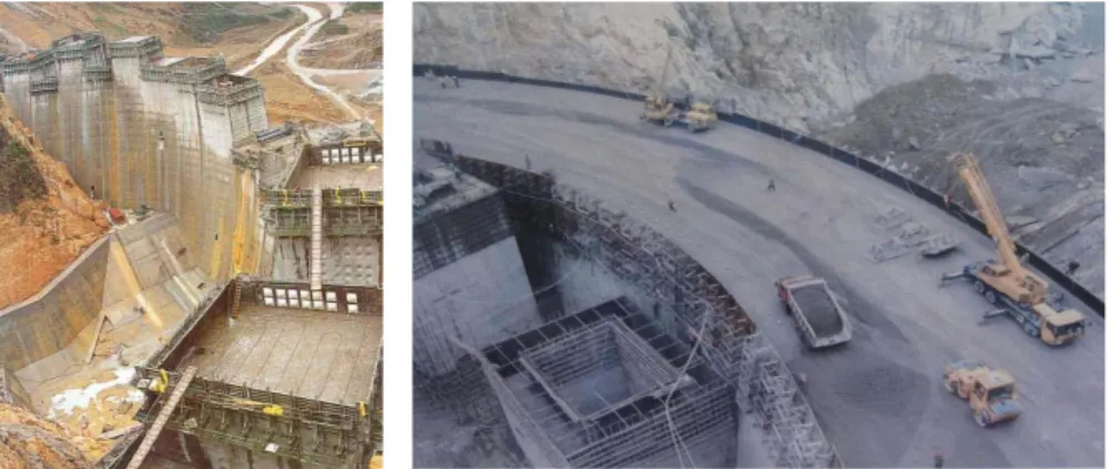 Fig. 14 – Exemplos de barragens abóbada construídas em BC e BCC, respetivamente. 