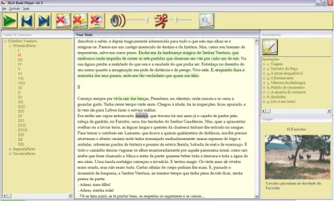 Figure 4.5: The RBP visual interface, presenting main content, table of contents, list of annotations and an image.