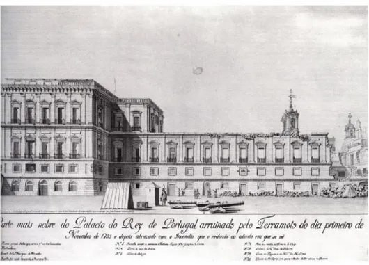 Fig. 26 – Planta de Lisboa, com a antiga cidade e a Lisboa pombalina (pormenor) 