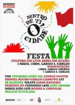 Figura 9.1- Cartaz da Manifestação/festa “Dentro de Ti Ó Cidade”, dia 3 de Maio de 2014 