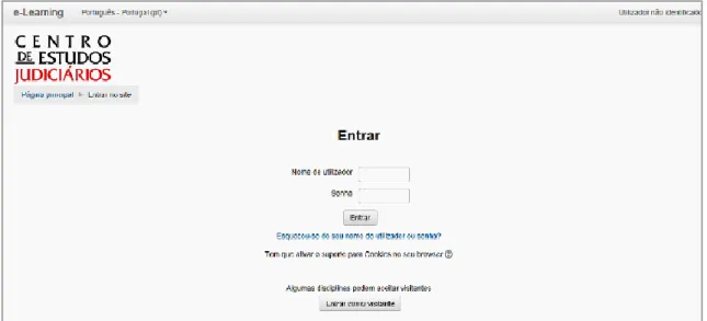 Figura 1: Interface do sistema on-line de gestão de aprendizagem 