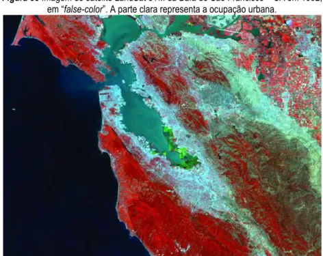 Figura 35 Imagem de satélite LandSat 5TM da Baía de São Francisco – CA em 1992,  em “false-color”