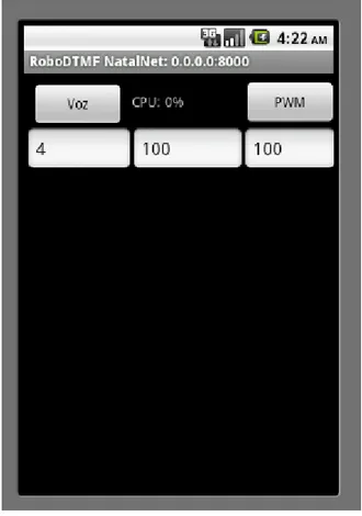 Figura 2 – Interface gráfica do programa para plataforma Android para geração de DTMF.