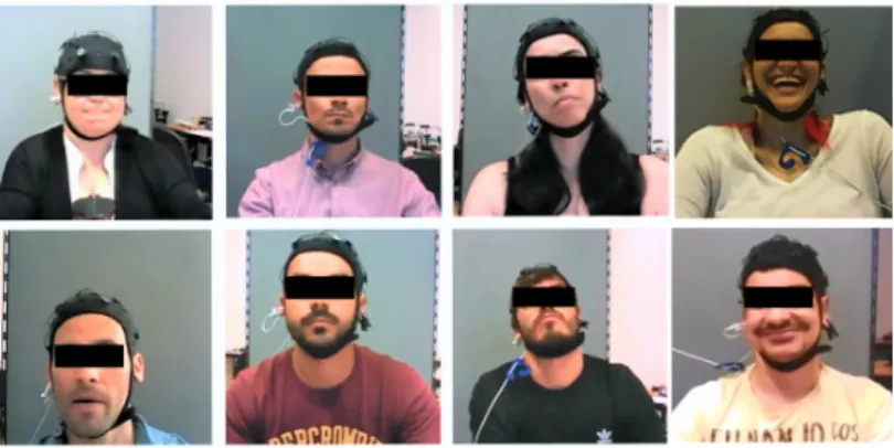 Figure 2. Face recording of some users during experiment.