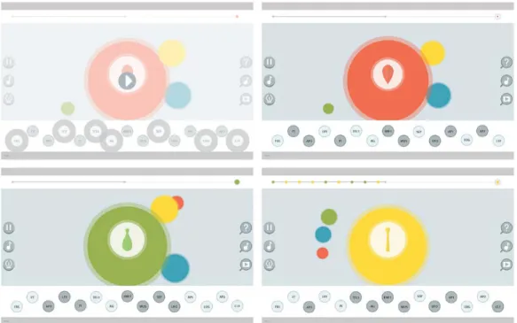 Figure 5. Musical Morphogenesis interface application screen shoots. 