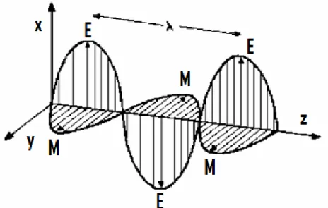 Figura 3-3 – Propagação da onda eletromagnética   Fonte: Curlander &amp; McDonough (1991) 