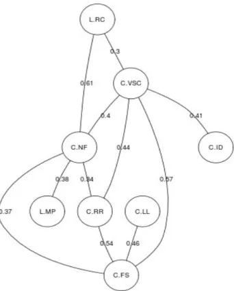 Ilustração 9: Exemplo de um grafo simples de  associação de conceitos