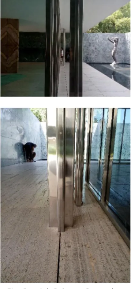 Fig.  3 e  4  |  Colunas  Cromadas,  Pavilhão  de  Barcelona,  Mies  Van der Rohe 