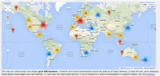 Figure 3: Hackerspaces.org map