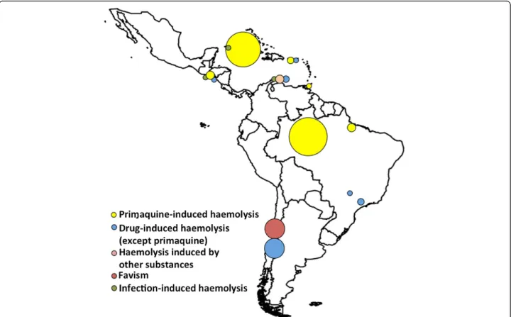 Figure 3 shows the geographic distribution of the AHA cases in which it was possible to identify the  trig-gering haemolytic cause