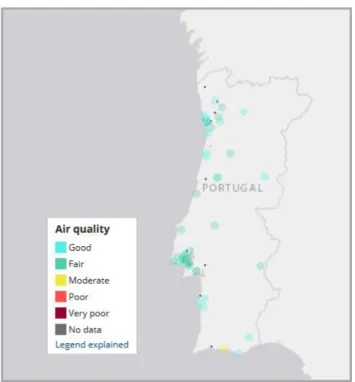 Figure 3 - APA Reference Air Quality Stations in Portugal [25] 