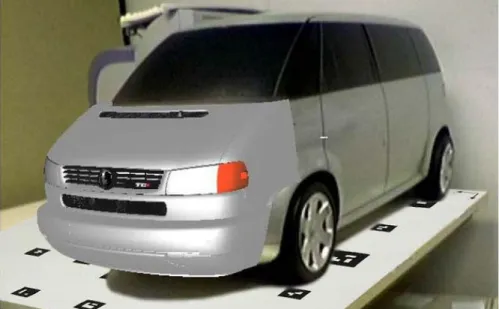 Figura 14 – Frente virtual de uma van sobreposta sobre um modelo real [18]. 