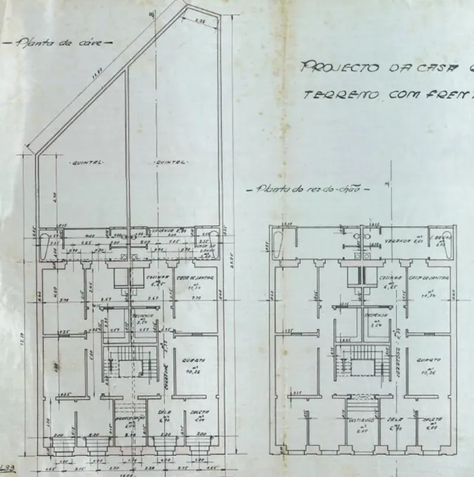 Fig. 11 - Planta da cave e do R/C do edifício Baldaques, fornecida pela Câmara Municipal de Lisboa (CML)