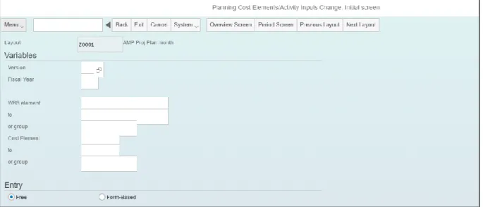 Figure 3.21: CJR2 CAPEX Planning Input Screen on S/4HANA  3.4.4.4.  OPEX Planning 