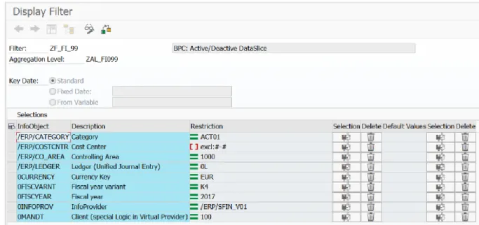 Figure 8.7: Activate/Deactivate Data Slice PF Filter  CALL FUNCTION Z_DSLICE_CHANGE_STATUS 