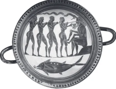 Figura 3. Taça espartana, atribuída ao “pintor do cavaleiro” (c. 560 a.C.)  (disponível em: http://iconotheque.univ-paris1.fr/displayimage.