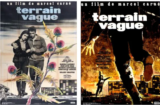 Figura 5 e 6 – Cartazes do filme Terrain vague (1960) - das primeiras referências na arte e arquitetura da expressão terrain vague acontece num  filme de 1960 do realizador Michel Carné, que intitulou a sua peça com esta expressão