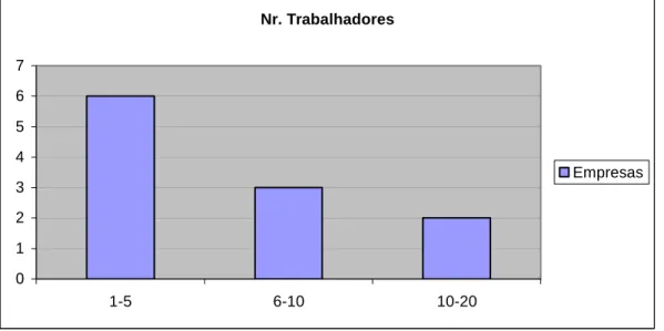 Gráfico 9. Distribuição de Empresas por Número de Trabalhadores 