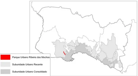Figura 5 - Unidade de Paisagem Urbano. Adaptado de: Melo, J.C. - Cascais Estrutura Ecológica: Relatório  Técnico: Análise e Proposta, 2010 