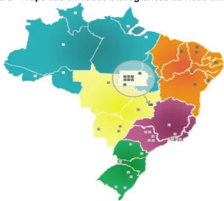 Figura 8 – Mapa das unidades bibliográficas da Rede Embrapa