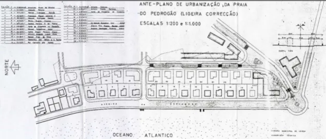 Fig. 3 – Ante-Plano de Urbanização da Praia do Pedrógão de 1964 (fonte: Arquivo Municipal de Leiria) 