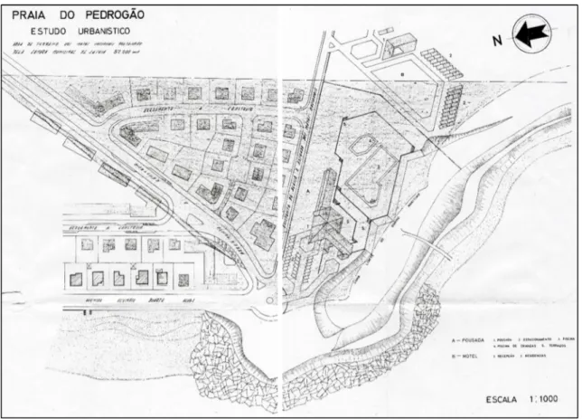 Fig. 4 – Estudo Urbanístico da Praia do Pedrógão dos anos 60 (fonte: Arquivo Municipal de Leiria) 